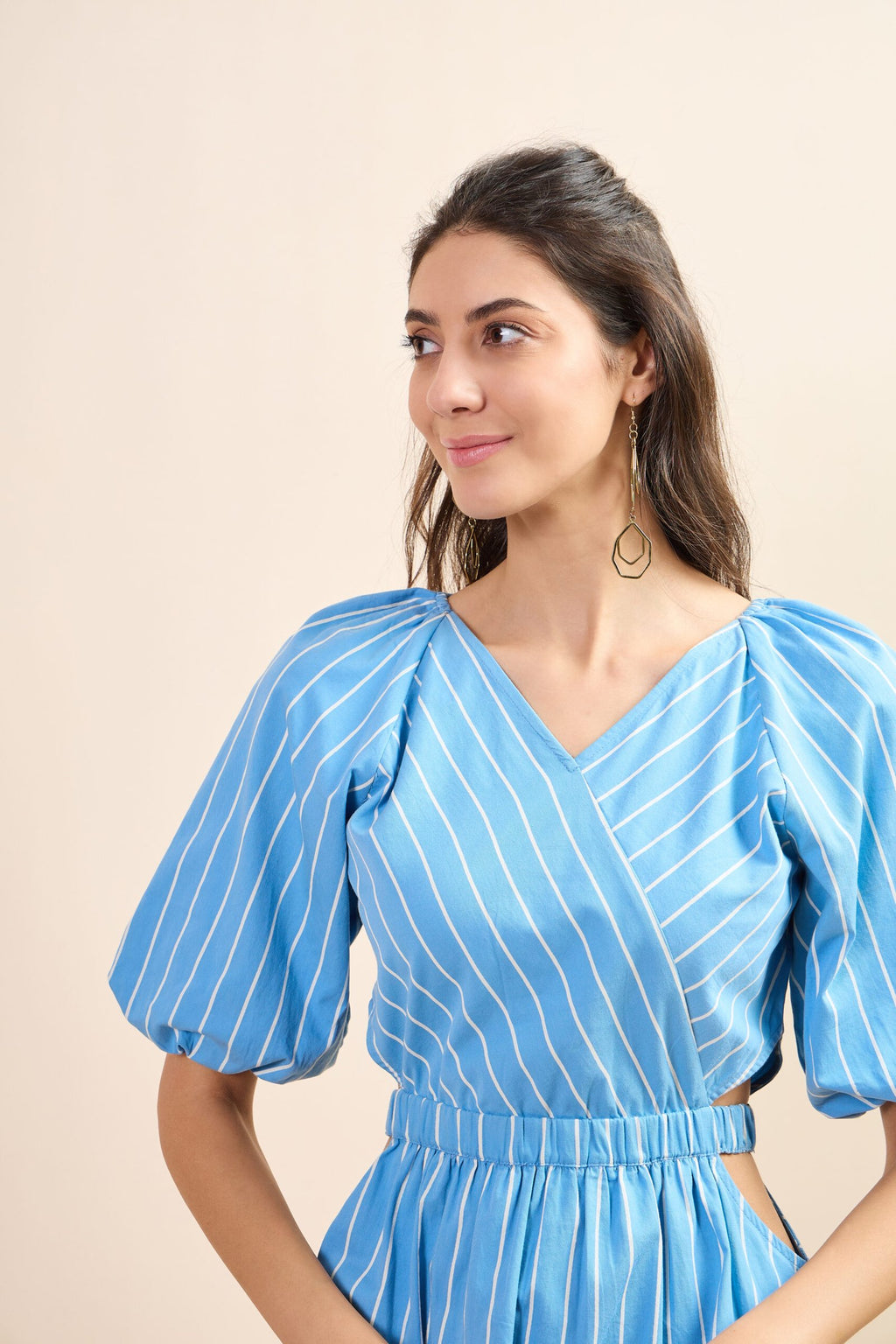 KIARABEL Women's Western Curve Stripe Cinch Styles One-Piece Dress image 2